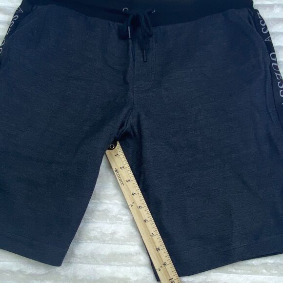 Guess Men’s Logo Tape Drawstring Shorts Black Size L Casual Athletic Loungewear - Picture 8 of 8